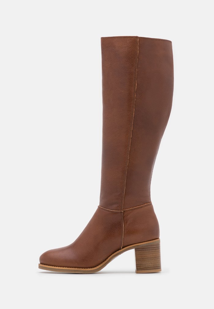 Bottes Anna Field LEATHER Block heel Zip UP Marron Femme | EMK-1026867